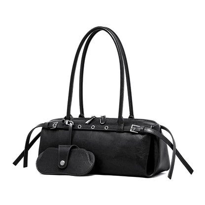 Sac Porté Épaule Cuir Souple Emma | Sac Baguette Tendance Noir / Cuir sac à main