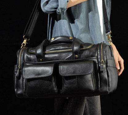 Sac de Sport Cuir Homme Léandre | Multi-Poches Premium Sac de voyage
