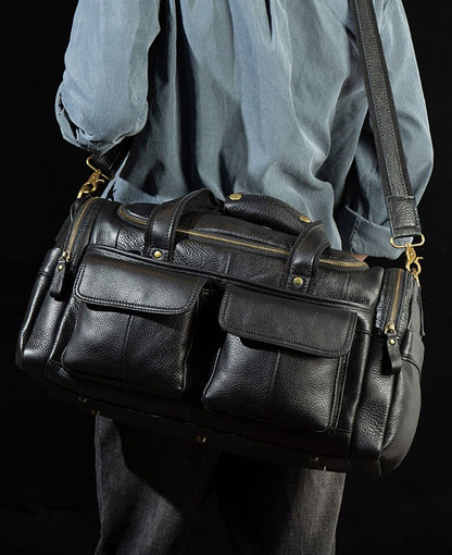 Sac de Sport Cuir Homme Léandre | Multi-Poches Premium Sac de voyage