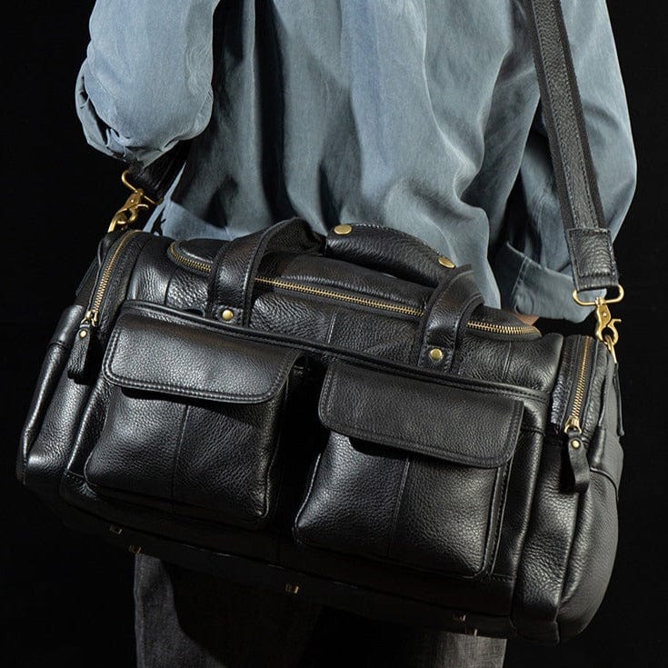 Sac De Voyage Cuir Vintage Sac Week-End Sport Grand Format