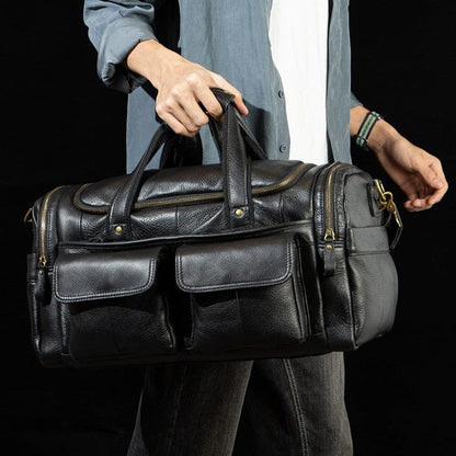 Sac de Sport Cuir Homme Léandre | Multi-Poches Premium Sac de voyage
