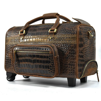 Sac Voyage Homme Cuir Imran | La Casa du Cuir Carré  ( Avec roue ) / Cuir / Homme Sac de voyage