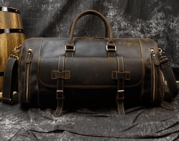 Sac Voyage Homme Cuir  Café / Cuir / 52 CM Sac de voyage