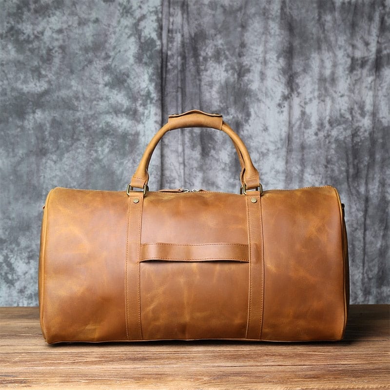 Sac de voyage en cuir vintage marron pour homme – La Boutique Des