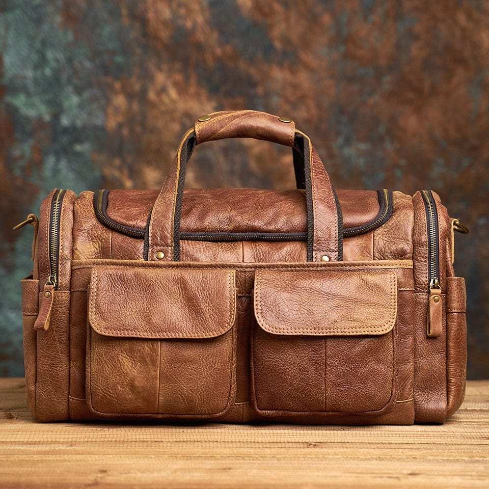 Sac de voyage en cuir véritable, sac de voyage, Voyages de nuit, week-end, sport Sac de voyage en cuir véritable, sac de voyage, Voyages de nuit, week-end, sport