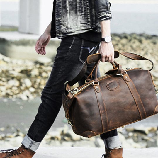 Sac en Cuir de Voyage pour Homme, Sac Cuir Homme Voyage