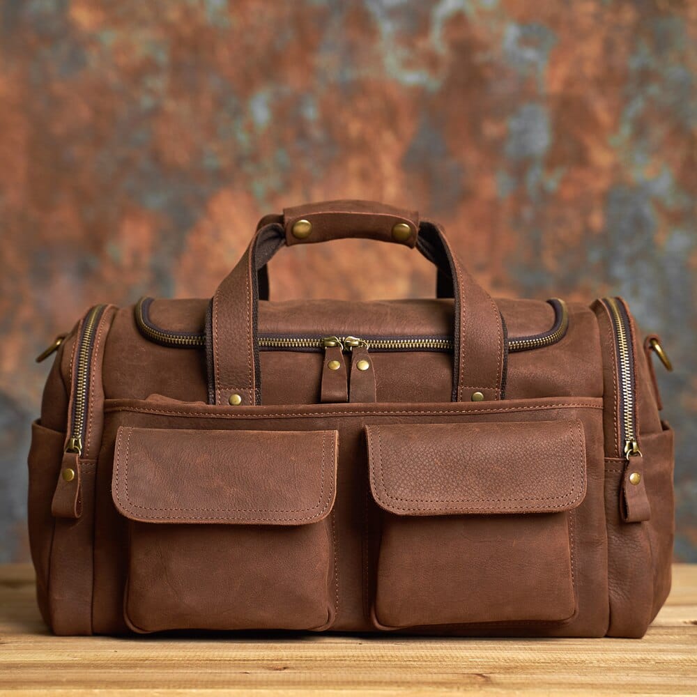 Sac de week-end de voyage en cuir vintage pour hommes Sac de week-end de voyage en cuir vintage pour hommes