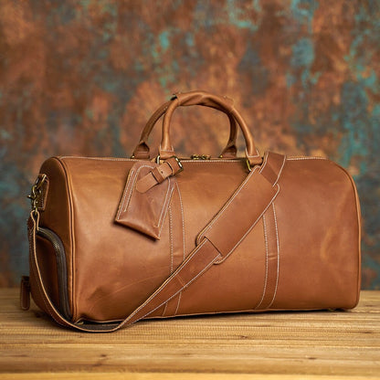 Sac de Voyage Homme Cuir Vintage Lenny | Escapade Élégante Marron Vintage / Cuir / Homme Sac de voyage