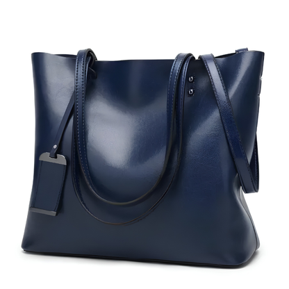 Sac Cabas Cuir Angelina – Camel Souple et Raffiné Bleu / Cuir PU Sac Cabas