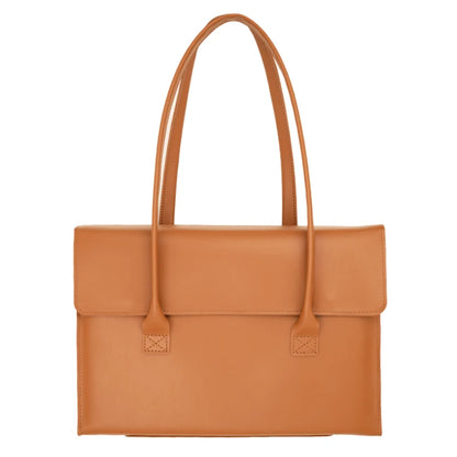 Sacoche Ordinateur Cuir Femme Lou | 15,6” Chic & Tendance Camel / 15.6 Pouces / Cuir Vegan Sac Cuir Femme
