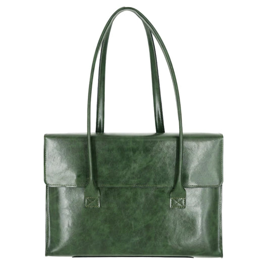 Sacoche Ordinateur Cuir Femme Lou | 15,6” Chic & Tendance Vert / 15.6 Pouces / Cuir Vegan Sac Cuir Femme