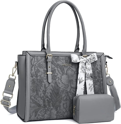 Sac Ordinateur Femme Cuir Silvia | La Casa du Cuir Gris / Cuir PU / 15 Pouces Sac Ordinateur