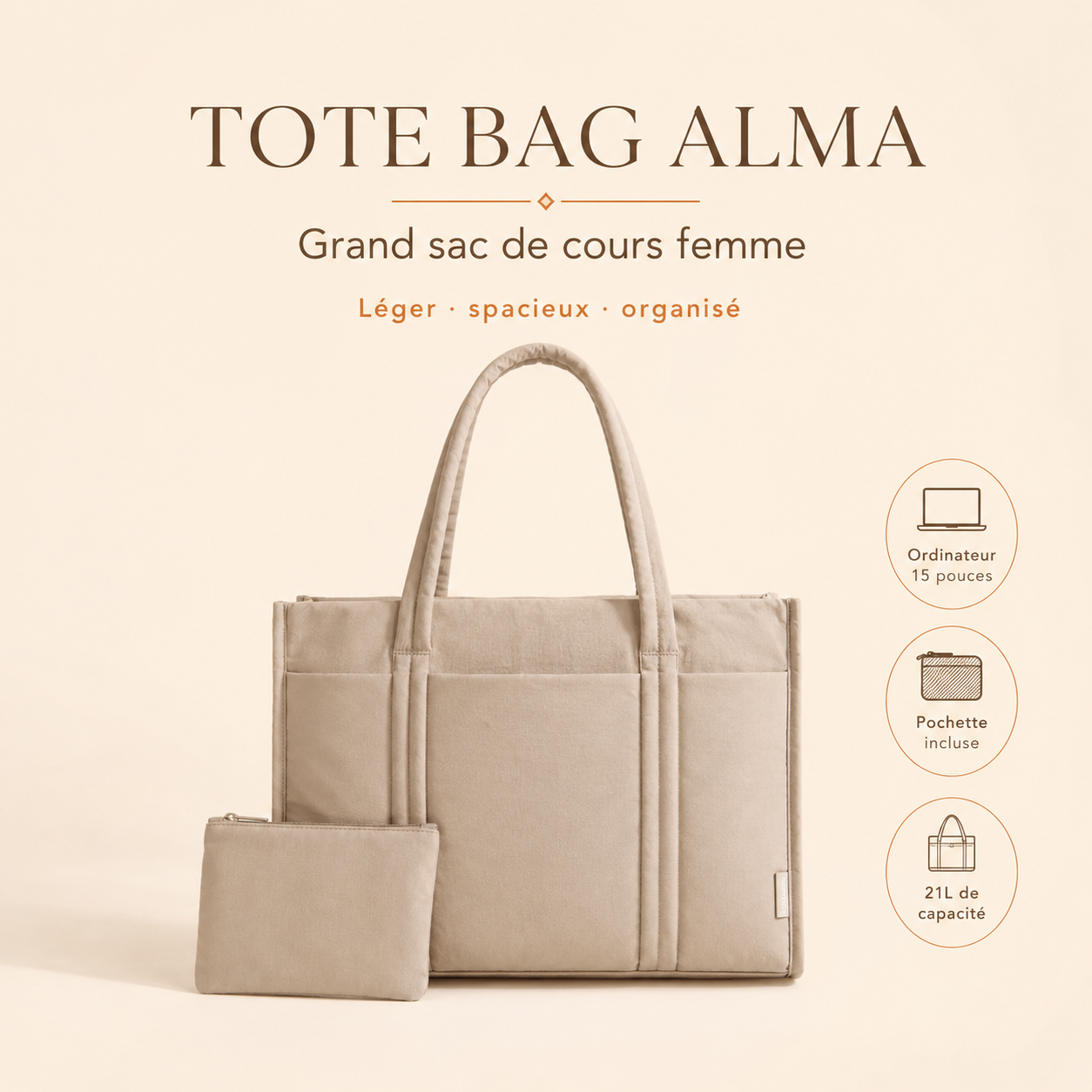 Tote Bag Alma – Sac à Main The Tote Bag Femme Sac Cabas