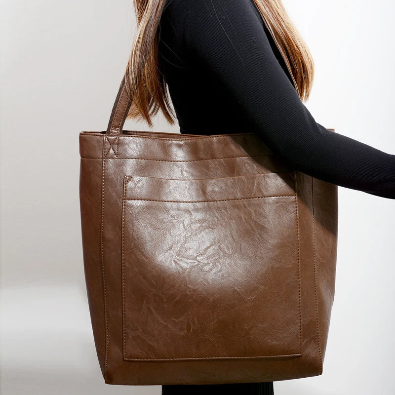 Tote bag cuir Sandrine – Grand format chic à petit prix Sac Cabas
