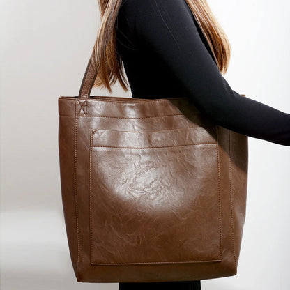 Tote bag cuir Sandrine – Grand format chic à petit prix Sac Cabas