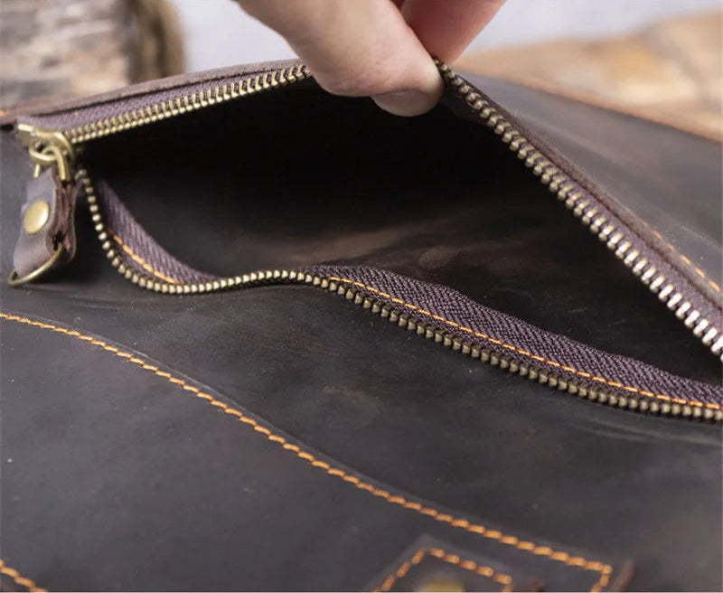 Tote Bag Homme Cuir Milan | Sac Homme Élégant & Minimaliste Café / Cuir Véritable