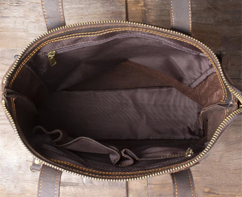 Tote Bag Homme Cuir Milan | Sac Homme Élégant & Minimaliste Café / Cuir Véritable