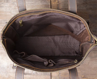 Tote Bag Homme Cuir Milan | Sac Homme Élégant & Minimaliste Café / Cuir Véritable