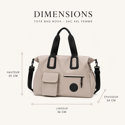 Tote Bag Nova – Sac XXL Femme pour Travail & Voyage sac de sports