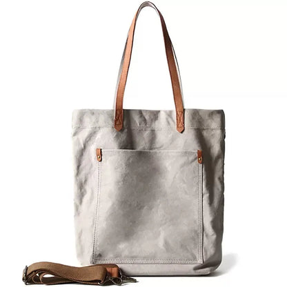 Tote Bag Oslo | Sac Cabas Unisexe Chic & Quotidien Beige / Toile + Cuir