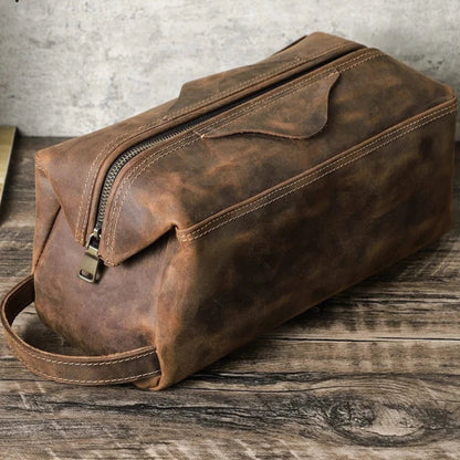 Trousse de Toilette Cuir pour Homme｜La Casa Du Cuir Café