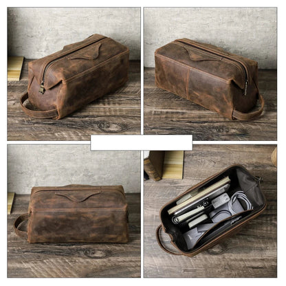 Trousse de Toilette Cuir pour Homme｜La Casa Du Cuir Café