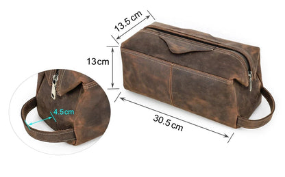 Trousse de Toilette Cuir pour Homme｜La Casa Du Cuir Café