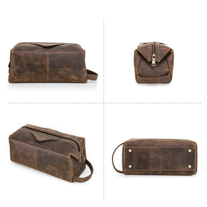 Trousse de Toilette Cuir pour Homme｜La Casa Du Cuir Café