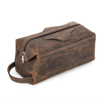 Trousse de Toilette Cuir pour Homme｜La Casa Du Cuir Café
