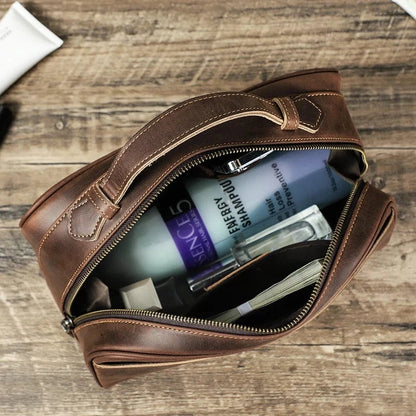 Trousse de Toilette de Voyage pour Homme｜La Casa Du Cuir Café