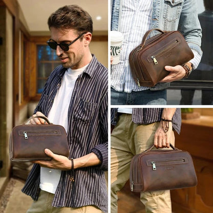 Trousse de Toilette de Voyage pour Homme｜La Casa Du Cuir Café