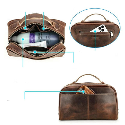 Trousse de Toilette de Voyage pour Homme｜La Casa Du Cuir Café