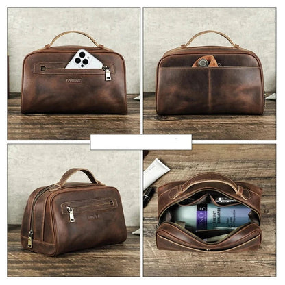 Trousse de Toilette de Voyage pour Homme｜La Casa Du Cuir Café