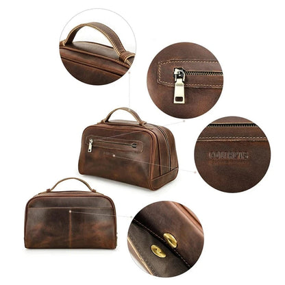 Trousse de Toilette de Voyage pour Homme｜La Casa Du Cuir Café