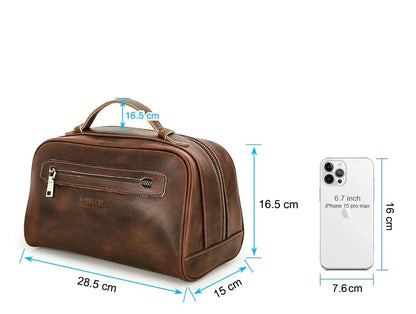 Trousse de Toilette de Voyage pour Homme｜La Casa Du Cuir Café