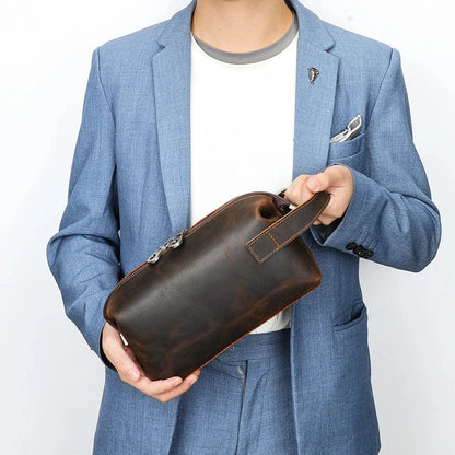 Trousse de Toilette en Cuir pour Homme｜La Casa Du Cuir Café