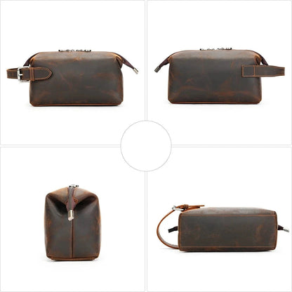 Trousse de Toilette en Cuir pour Homme｜La Casa Du Cuir Café