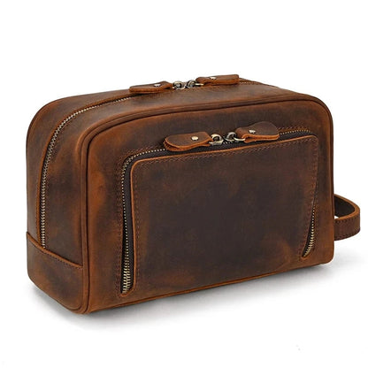 Trousse de Toilette Homme Voyage｜La Casa Du Cuir Marron