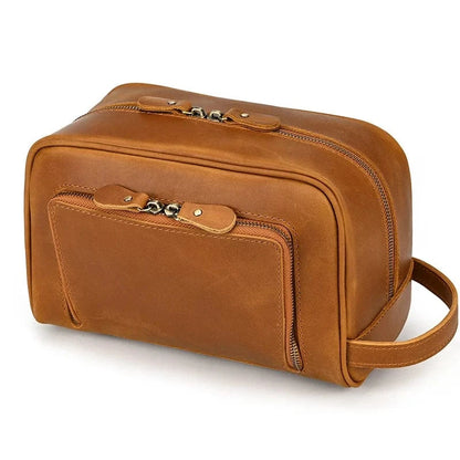 Trousse de Toilette Homme Voyage｜La Casa Du Cuir Marron Clair