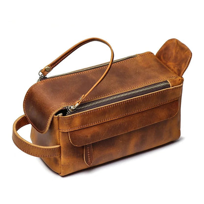 Trousse Toilette en Cuir pour Homme｜La Casa Du Cuir Marron
