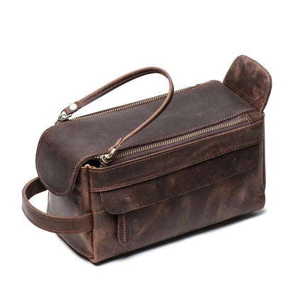 Trousse Toilette en Cuir pour Homme｜La Casa Du Cuir Café