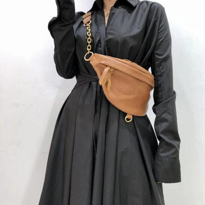 Sac Banane Cuir Marron Femme